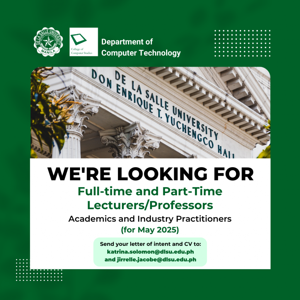 The Department of Computer Technology is Hiring!