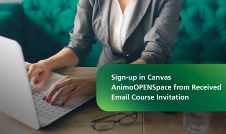 Sign-up in Canvas AnimoOPENSpace from Received Email Course Invitation